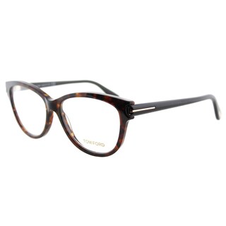 Tom Ford FT 5287 055 Vintage Havana Plastic Cat-Eye Eyeglasses 55mm