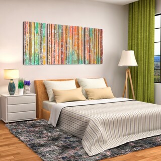 Tina Epps 'Bamboo Groove' 30x60 Triptych Canvas Wall Art