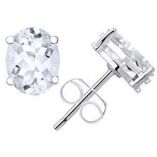 Orchid Jewelry's 2.85ct Genuine White Topaz 925 Sterling Silver Stud Earring