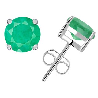 Orchid Jewelry's 2.99ct Genuine Emerald 925 Sterling Silver Stud Earring