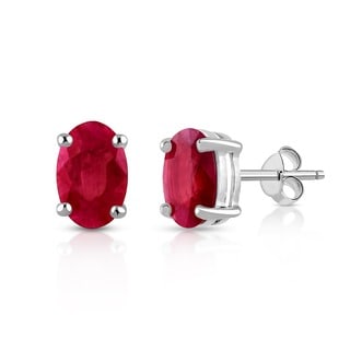 Orchid Jewelry's 2.25ct Genuine Ruby 925 Sterling Silver Stud Earring