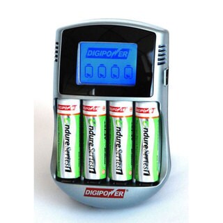 Digipower DPS-6000 Endure Series Rapid Battery Charger with Four AA Pre-charged Batteries
