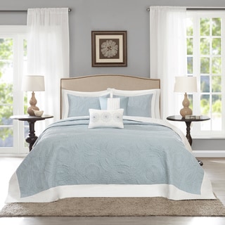 Madison Park Stanton Blue Reversible Bedspread Set