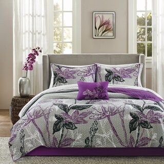 Madison Park Essentials Nicolette Purple Complete Coverlet Set