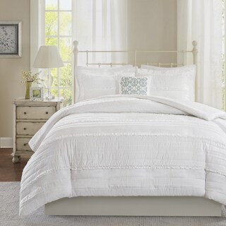 Madison Park Isabella 2-in-1 White Duvet Cover/ Coverlet Set