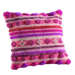 Hand-woven Indo Elda Pink Pillow (24-inch x 24-inch)