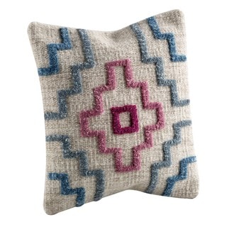 Hand-woven Indo Tiberio Turquoise Pillow (24-inch x 24-inch)