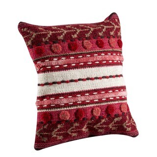 Hand-woven Indo Abramo Red Pillow (24-inch x 24-inch)