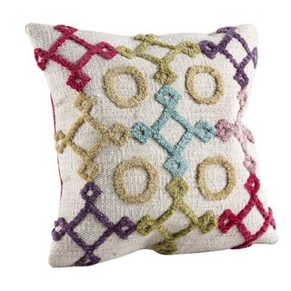 Hand-woven Indo Nicia Bright/ Multi Pillow (18-inch x 18-inch)