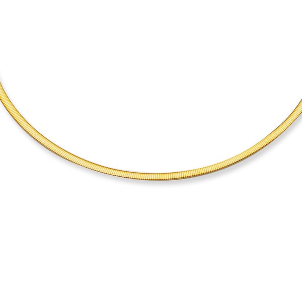 K White And Yellow Gold Reversible Omega Necklace With Lobster Clasp