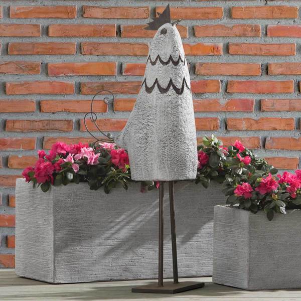 Sunjoy Whimsical Garden Rooster Statue, Resin and Iron with Rustic Finish, 32-inch