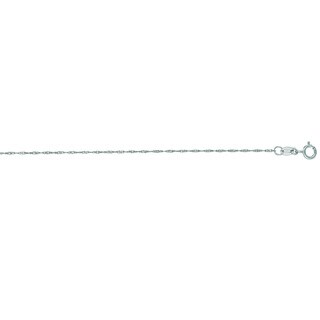 14k White Gold 0.80mm 16-inch Singapore Chain Necklace