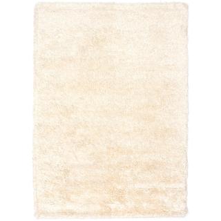 Ecarpetgallery Hand-knotted Retro Plush Beige Wool Art Silk Shag Rug (5'7 x 7'10)