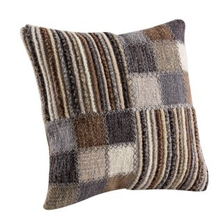 Hand-woven Khema4 Light Grey Pillow (2' x 2')