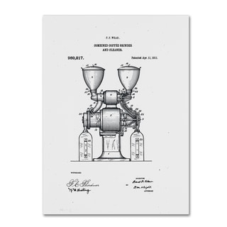 Claire Doherty 'Coffee Grinder Patent 1911 White' Canvas Wall Art