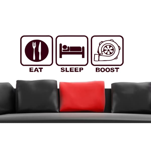 Eat Sleep boost Wall Art Sticker Decal Brown