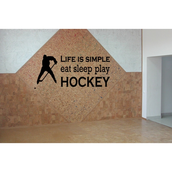 Eat Sleep Play Hockey Kids Wall Art Sticker Decal