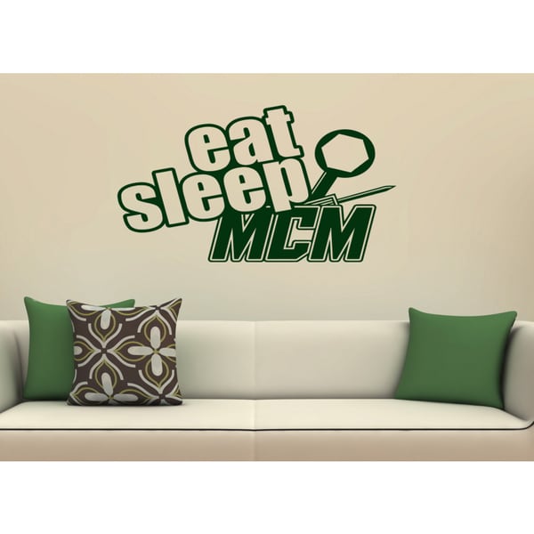Eat Sleep Mcm Wall Art Sticker Decal Green
