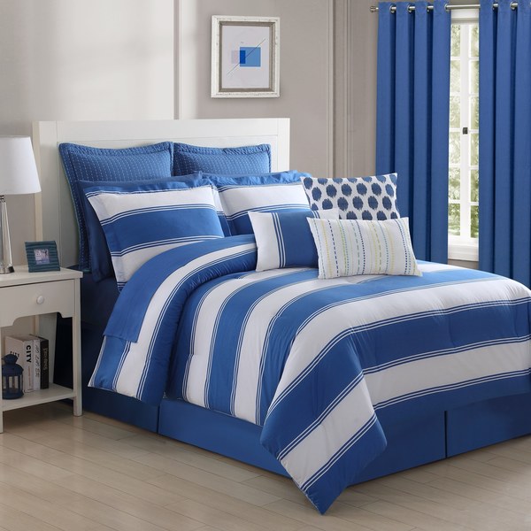Cabana Stripe 4-piece Comforter Set by Fiesta