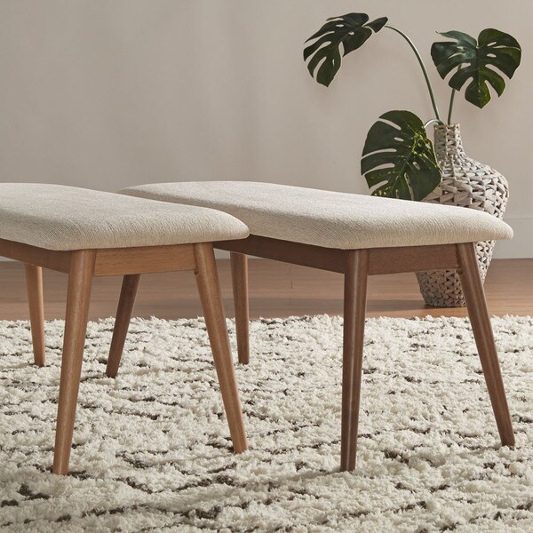 Mid Century Living Norwegian Danish Modern Tapered Upholstered Bench 600 Peony Retro Dark Walnut Black Mid Century Living Norwegian Danish Modern Tapered Upholstered Bench 600 Peony Retro Dark Walnut Black