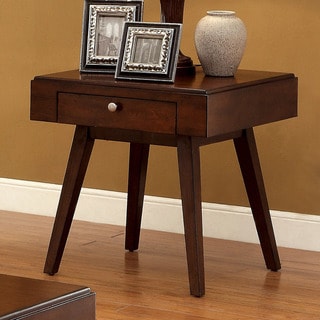 Immer White Wood and Steel Mid-Century End Table - 13402015 - Overstock