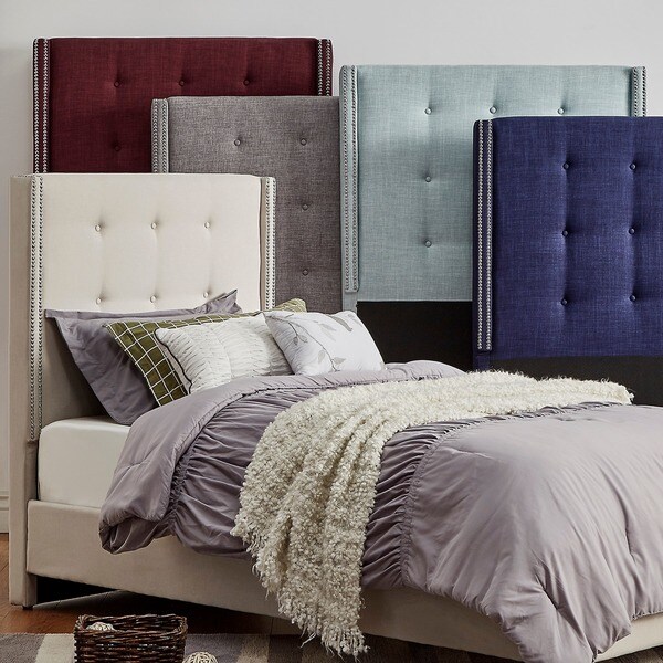 IQ KIDS Marion Nailhead Wingback Tufted TWINsized Headboard 18723876