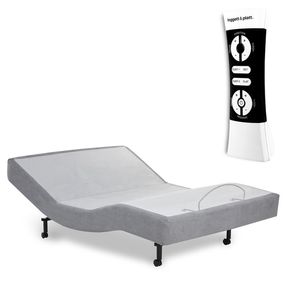 Fashion Bed Group Simplicity 2.0 Grey Finish Adjustable Bed Base with Full Body Massage and Wireless Remote