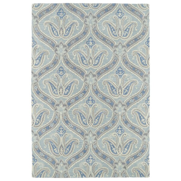 HandTufted Seldon Spa Blue Paisley Rug (8'0 x 10'0) 18767336