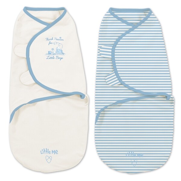 Summer Infant Little Me Blue Cotton Heaven Boy Swaddle (Set of 2)