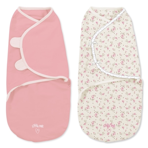 Little Me Vintage Rose 2-Pack Swaddle Wrapsack