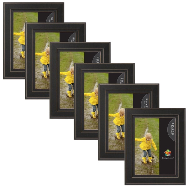 Casual Distressed Black Wood Picture Frame (Set of 6) 18857650