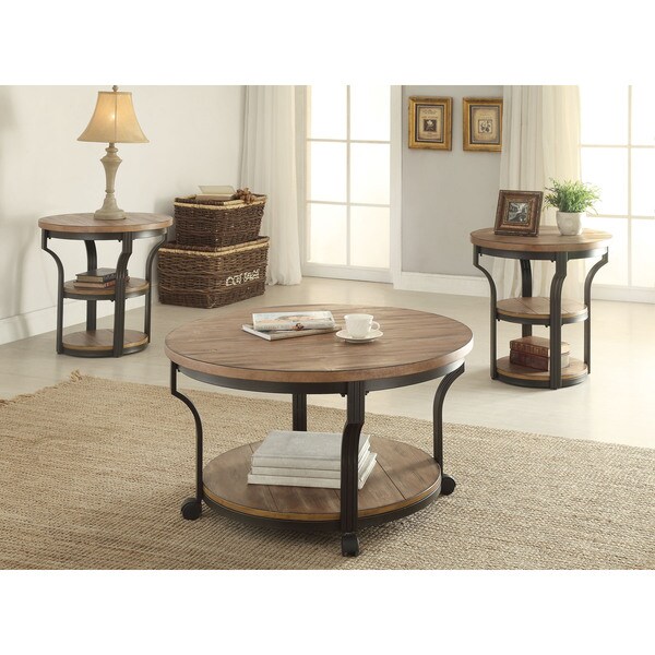 Geoff Oak and Black End Table 18896314 Shopping