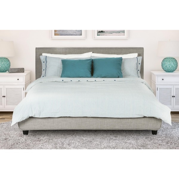 Avenue Greene Mileto Grey Linen Modern Upholstered Full Bed