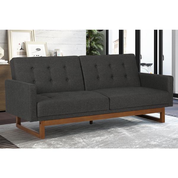 Avenue Greene Coral Cables Grey Linen Futon