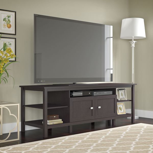 Bush Furniture Broadview Espresso Oak 75-inch TV Stand - 18932898 