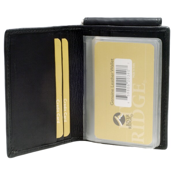 Punita Group Black Lambskin Leather Bi Fold ID Money Clip