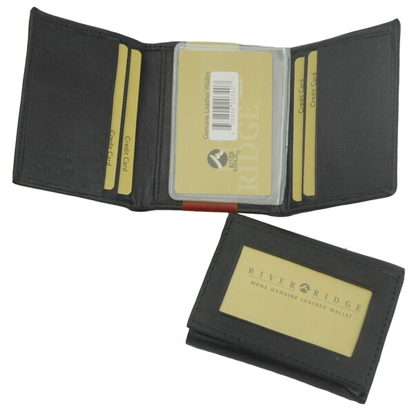 Punita Group Black Lambskin Leather Tri-fold Men's Wallet