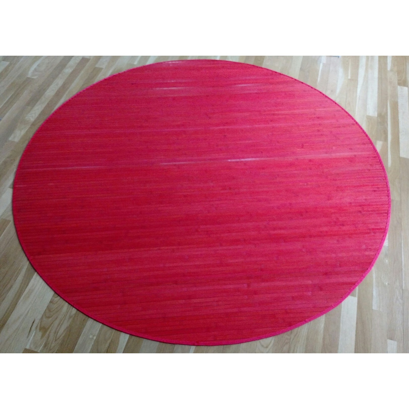 Black Brown Red Bamboo Area Rug 6 Round