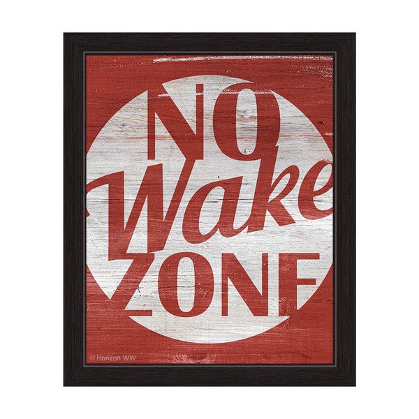 'No Wake Zone Red' Framed Graphic Wall Art