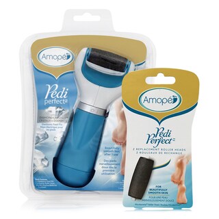 Amope Pedi Perfect Electronic Foot File Regular Coarse with 2 Replacement Roller Heads