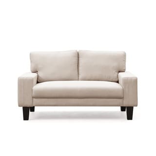 Modern Solid Color Fabric Loveseat