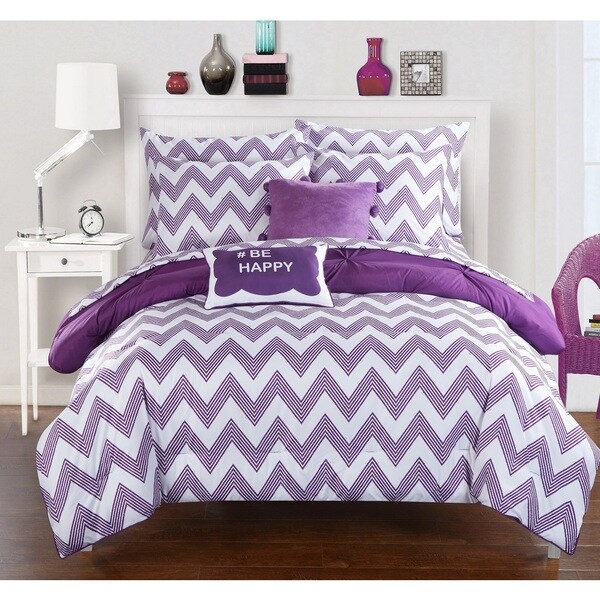 Chic Home Foxville Purple 9Piece Bed in a Bag Comforter Set 19141680