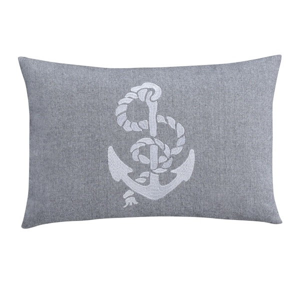 Brielle Harbor Grey Decorative Sailboat Pillow