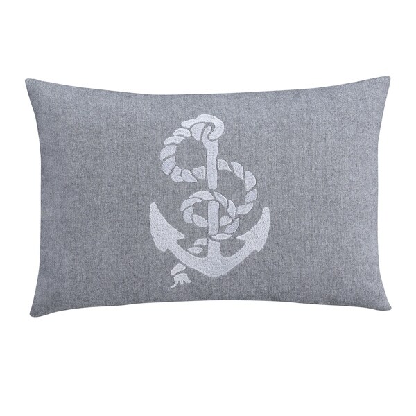 Brielle Harbor Grey Decorative Sailboat Pillow