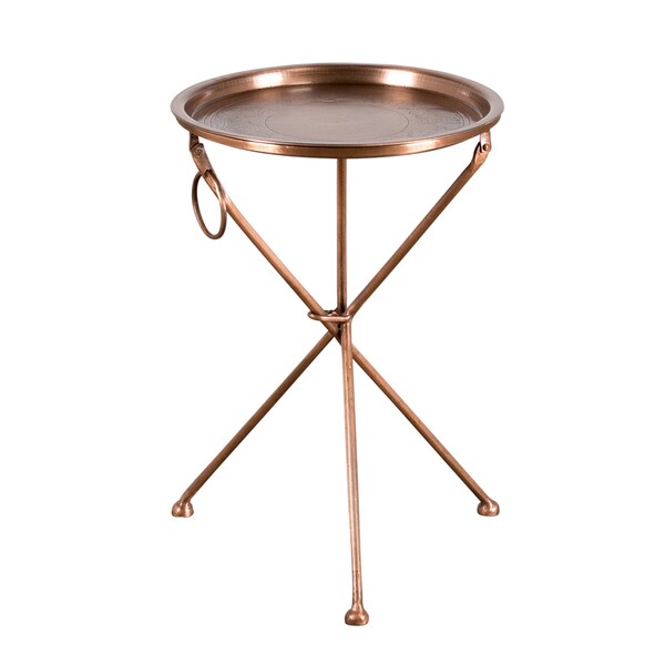 Small Collapsible Copper Cocktail Tray Table 19184961