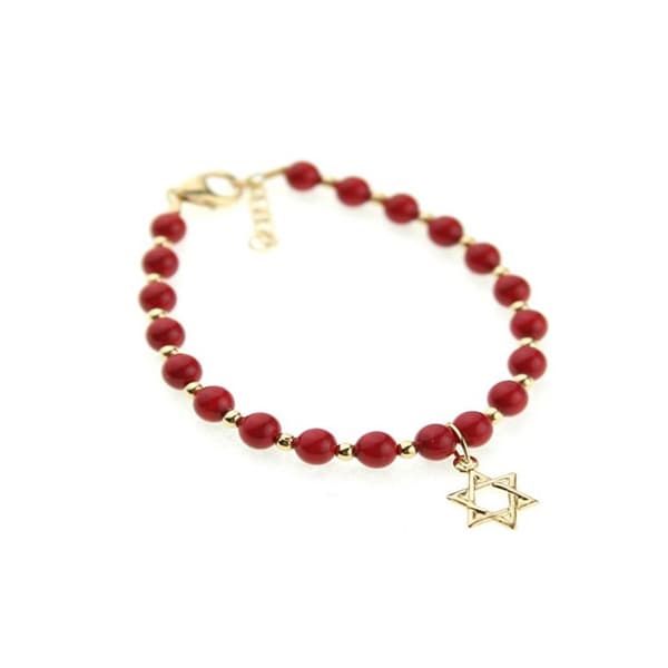 Baby Shower Red Coral Gold-filled Bracelet