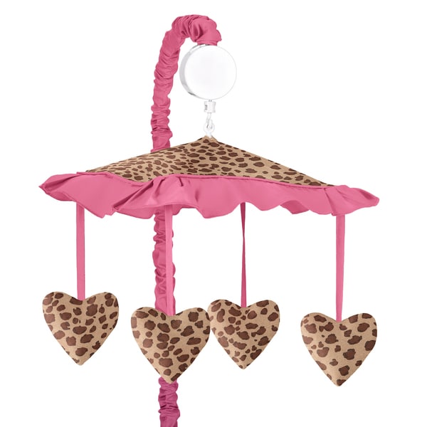 Sweet Jojo Designs Cheetah Girl Collection Multicolored Fabric Wind-up Musical Mobile