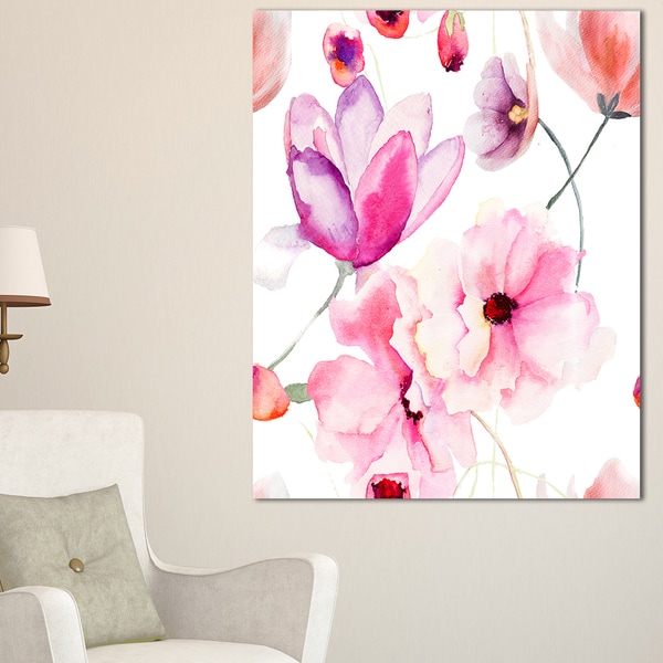 Seamless Pattern Of Pink Flowers Large Flower Canvas Wall Art seamless-pattern-of-pink-flowers-large-flower-canvas-wall-art