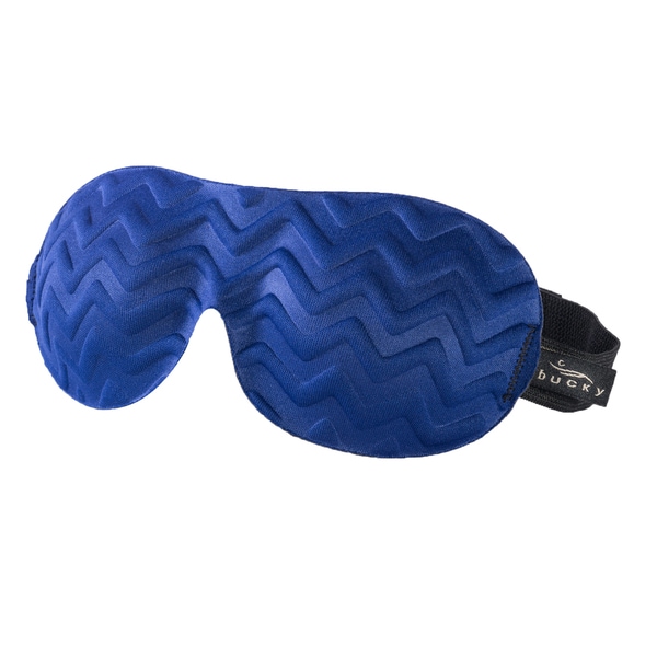 Bucky Chevron Navy Blue Fabric Sleep Eye Mask