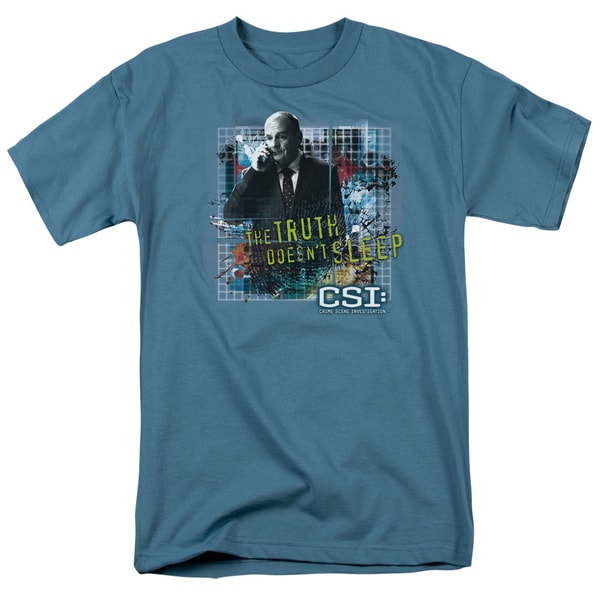 CSI/Truth Doesn't Sleep Short Sleeve Adult T-Shirt 18/1 in Slate